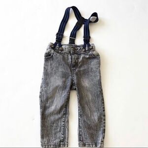 Joe fresh gray soft denim suspender pants EUC 6-12